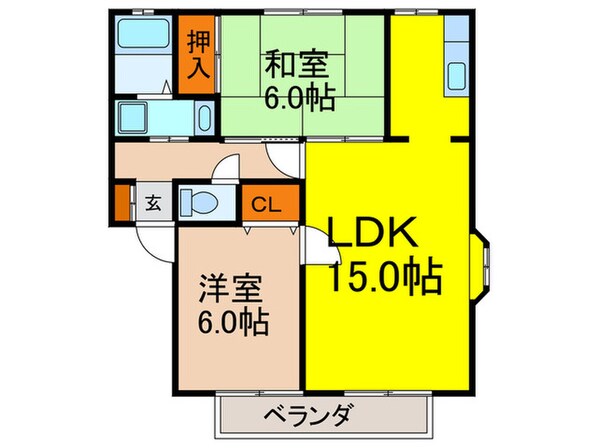 ｸﾞﾘ-ﾝﾊｲﾂ万博公園Ⅱの物件間取画像